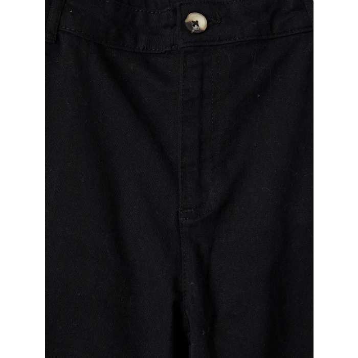 LCW Kids Siyah Regular Fit Kız Çocuk Gabardin Pantolon