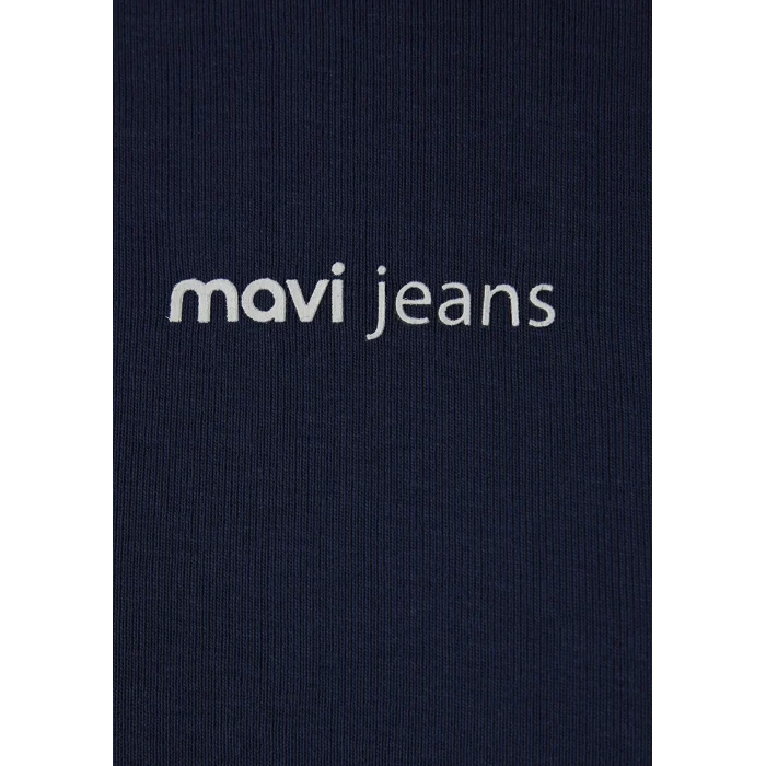Mavi 1614200-70488 Mavi Logo Baskılı Lacivert Tişört
