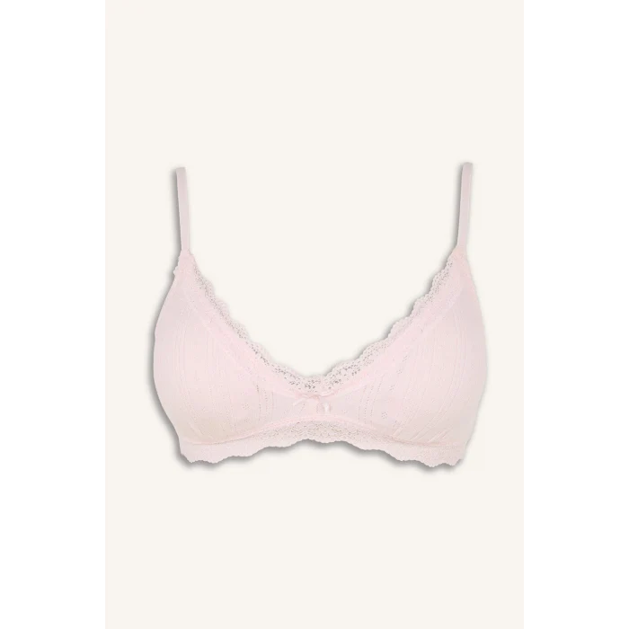 Defacto G7762AXPN648 Pembe Dantel Detaylı Çıkarılabilir Kap Çıkarılabilir Pedli Balensiz Açık Pembe Bralet
