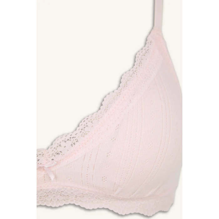 Defacto G7762AXPN648 Pembe Dantel Detaylı Çıkarılabilir Kap Çıkarılabilir Pedli Balensiz Açık Pembe Bralet