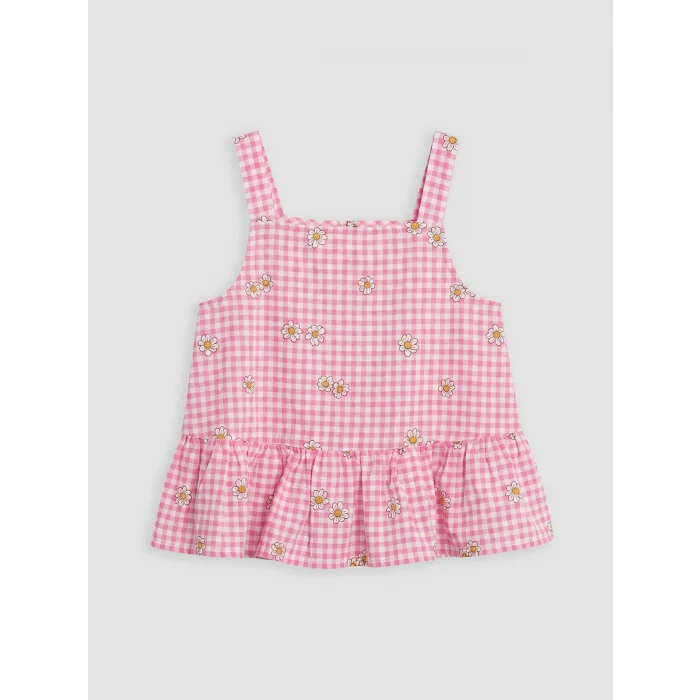 LCW Kids Pembe Papatya Desenli Kız Çocuk Şortlu Takım