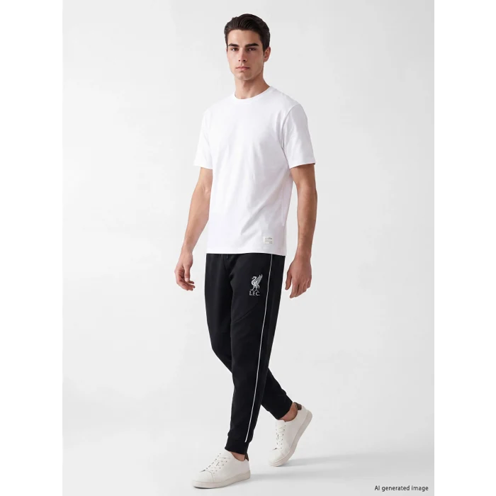 XSIDE ACTIVE Siyah Slim Fit Liverpool Baskılı Erkek Jogger Eşofman Altı