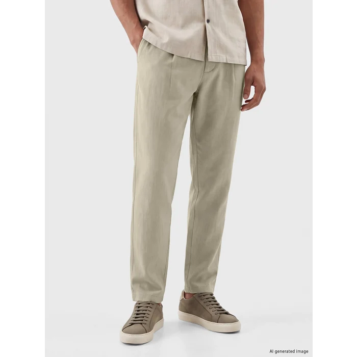 LCW Vision Yeşil Regular Fit Keten Karışımlı Erkek Pantolon