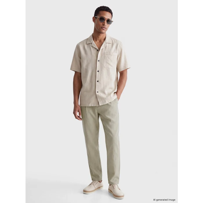 LCW Vision Yeşil Regular Fit Keten Karışımlı Erkek Pantolon