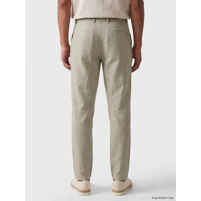 LCW Vision Yeşil Regular Fit Keten Karışımlı Erkek Pantolon