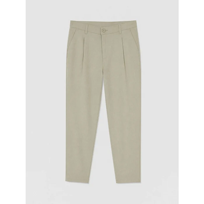 LCW Vision Yeşil Regular Fit Keten Karışımlı Erkek Pantolon