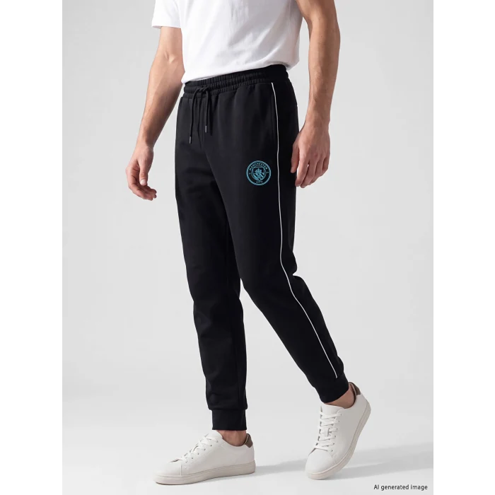 XSIDE ACTIVE Siyah Slim Fit Manchester City Baskılı Erkek Jogger Eşofman Altı