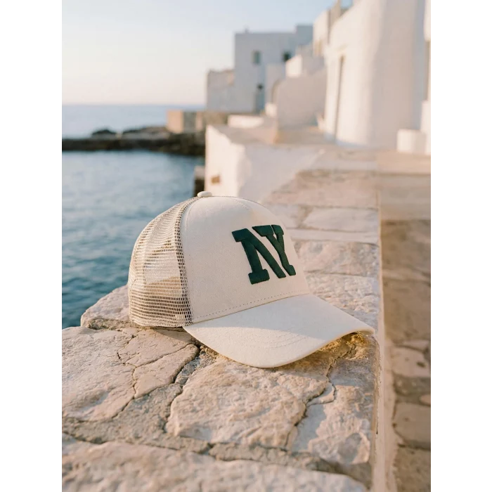 LCW ACCESSORIES Bej NY Nakışlı Erkek Kep Şapka