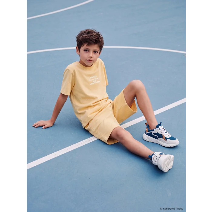 LCW Kids Sarı Baskılı Erkek Çocuk Takım