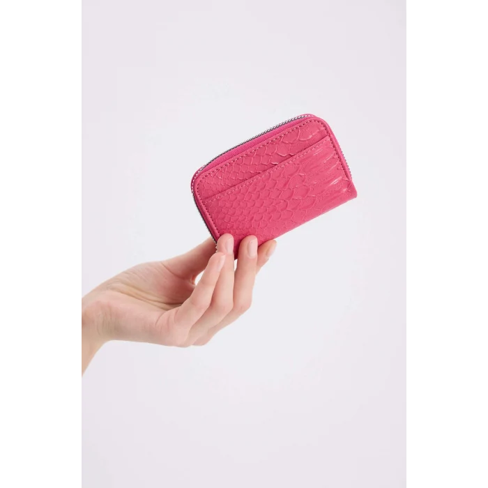 Defacto E5548AXPN25 Pembe Kadın Desenli Fermuarlı Bozuk Para Cüzdanı