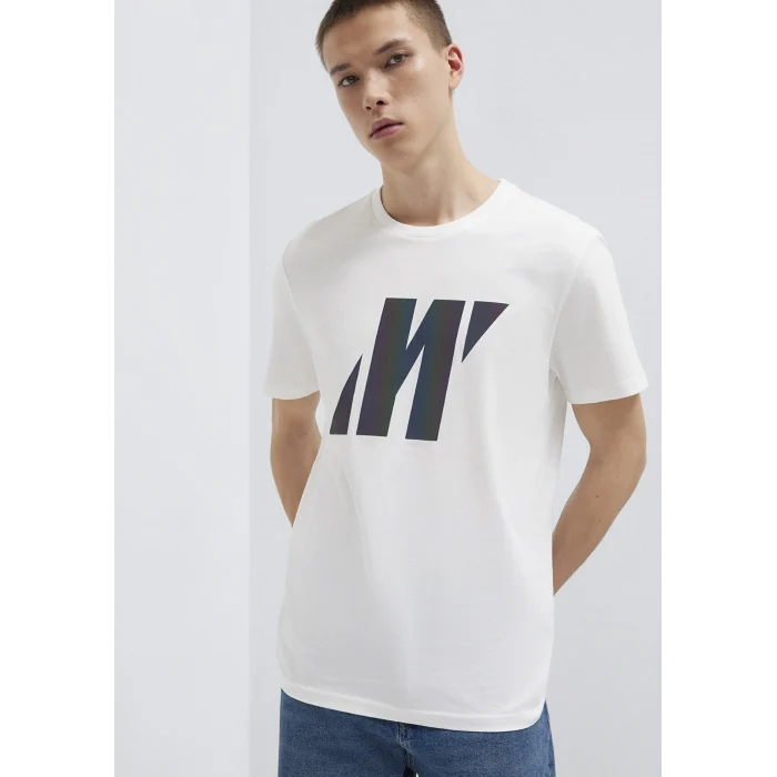 Mavi 066255-30701 Mavi Pro Reflektör Logo Baskılı Beyaz Tişört
