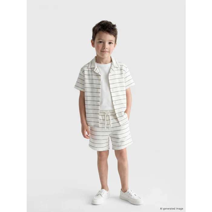 LCW Kids Bej Çizgili Erkek Çocuk Takım