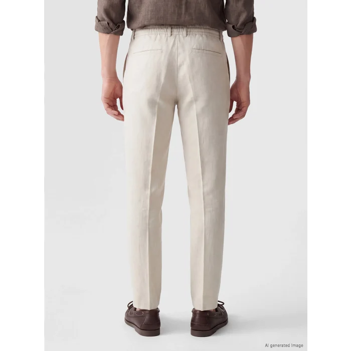 SOUTHBLUE Gri Regular Fit Keten Görünümlü Erkek Pantolon