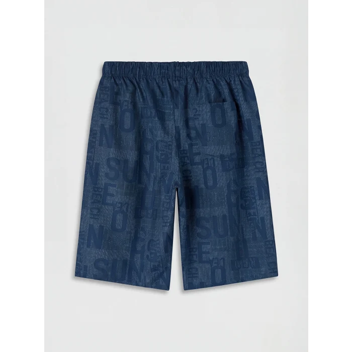 LCW SWIMWEAR Lacivert Diz Altı Boy Desenli Erkek Deniz Şortu