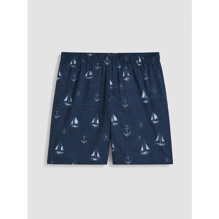 LCW SWIMWEAR Mavi Kısa Boy Desenli Erkek Deniz Şortu
