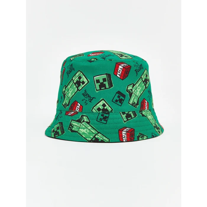 LCW ACCESSORIES Yeşil Minecraft Baskılı Erkek Çocuk Bucket Şapka