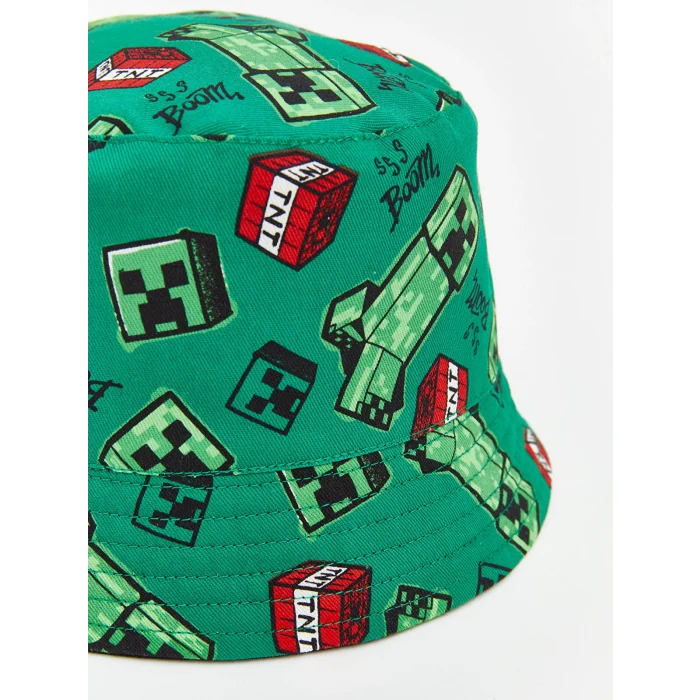 LCW ACCESSORIES Yeşil Minecraft Baskılı Erkek Çocuk Bucket Şapka