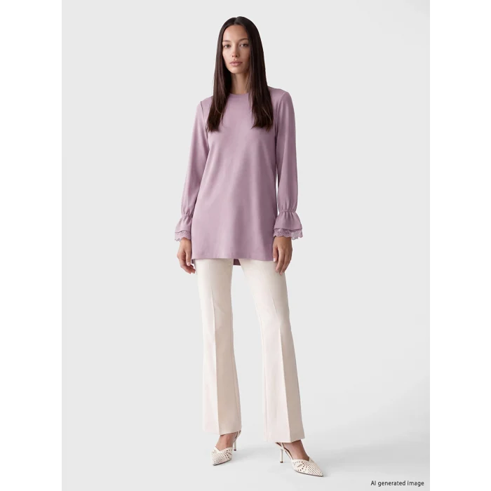 LCW EVERYDAY Lila Soft Touch Kadın Sweatshirt Tunik