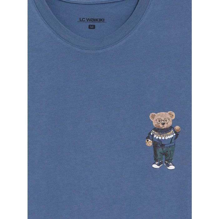 LC WAIKIKI İndigo Regular Fit Baskılı Erkek Pijama Takım