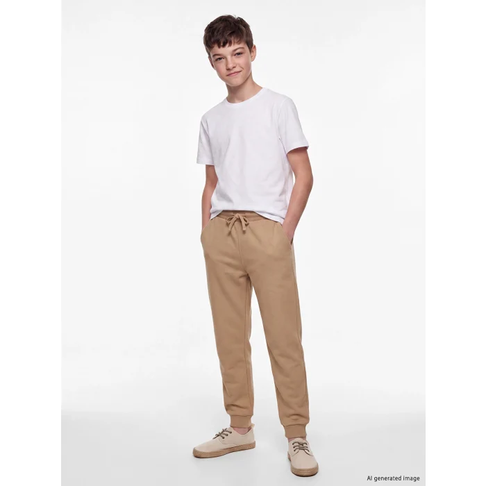 LCW Kids Bej Regular Fit Erkek Çocuk Jogger Eşofman Altı