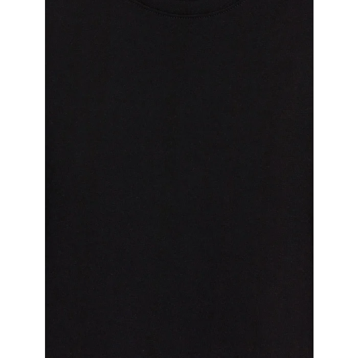 LCW Kids Siyah Bisiklet Yaka Basic Kız Çocuk Tişört