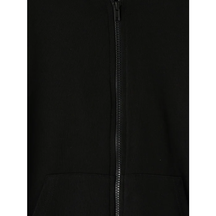 LCW Kids Siyah Kapüşonlu Erkek Çocuk Fermuarlı Sweatshirt