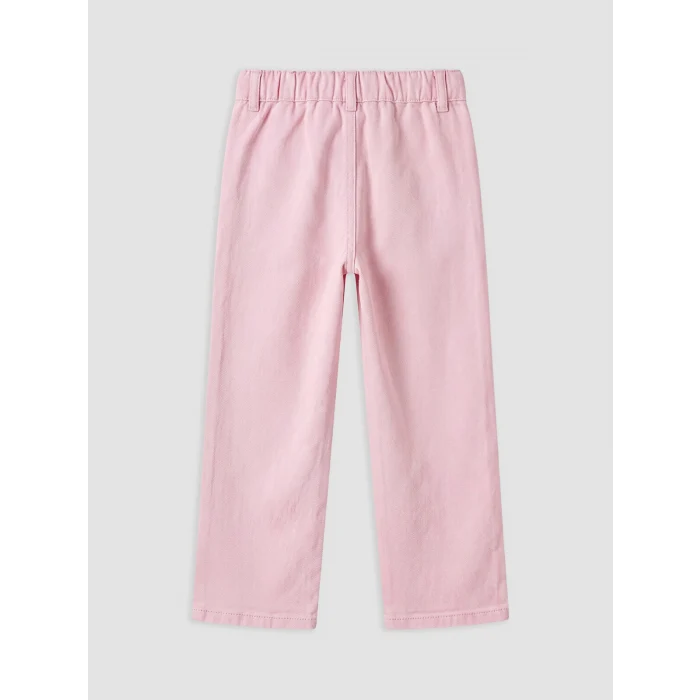 LCW Kids Pembe Wideleg Kız Çocuk Nakışlı Pantolon