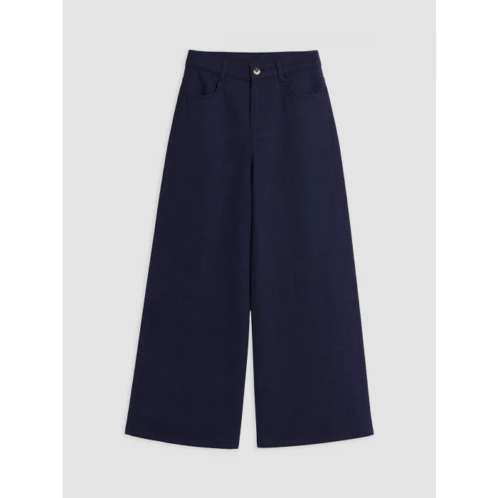 LCW Kids Lacivert Wideleg Kız Çocuk Gabardin Pantolon
