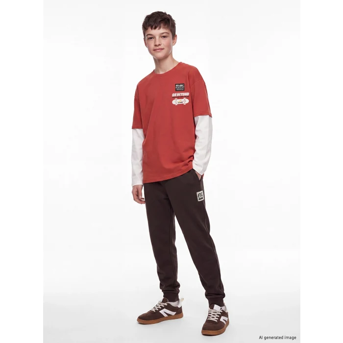 LCW Kids Kahverengi Erkek Çocuk Jogger Eşofman Altı