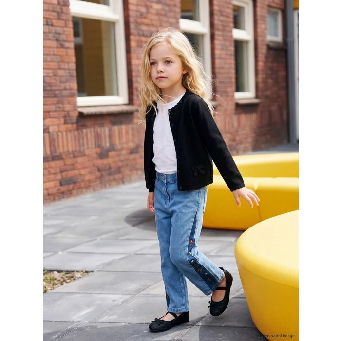 LCW Kids İndigo Wideleg Kız Çocuk Jean Pantolon