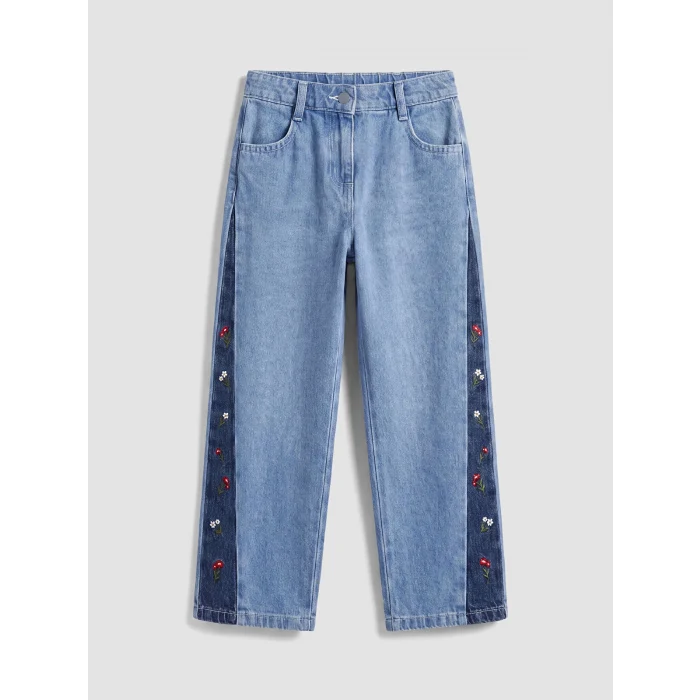 LCW Kids İndigo Wideleg Kız Çocuk Jean Pantolon