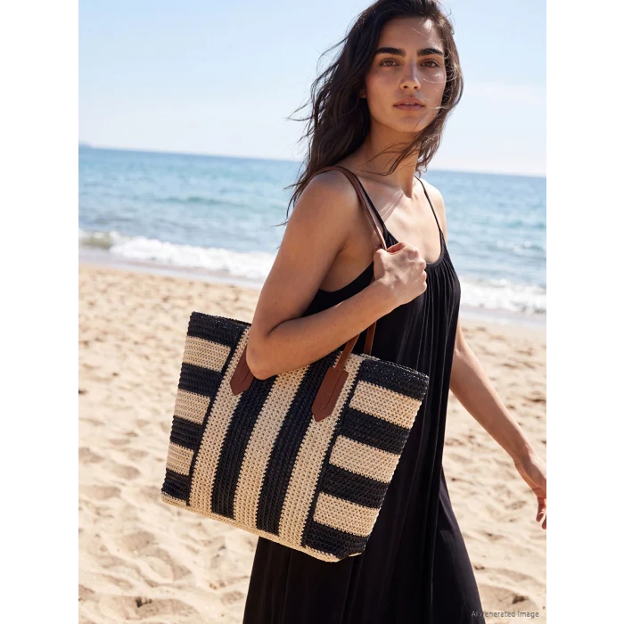 LCW ACCESSORIES Siyah Omuz Askılı Kadın Plaj Çantası