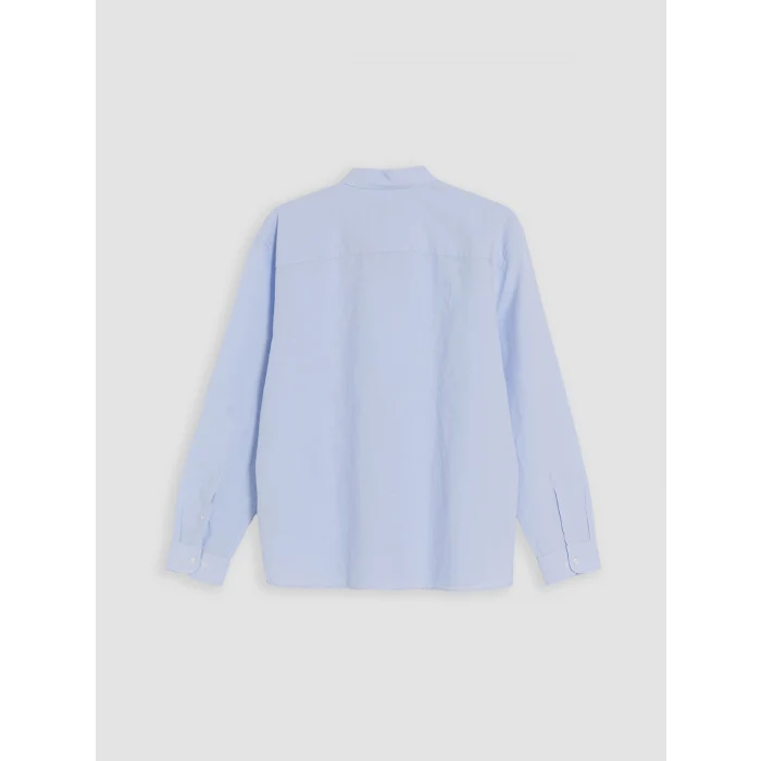 LCW Vision Mavi Regular Fit Keten Karışımlı Erkek Gömlek