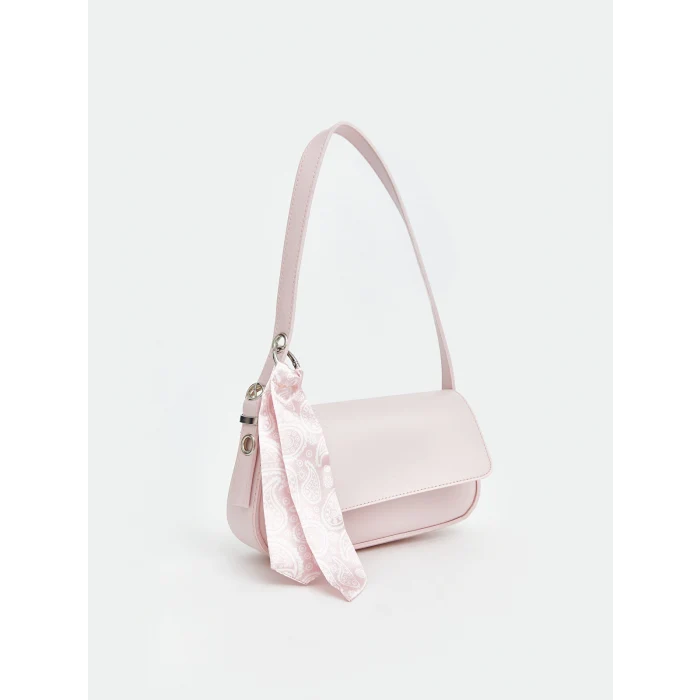 LCW ACCESSORIES Pembe Aksesuarlı Deri Görünümlü Kadın Omuz Çantası