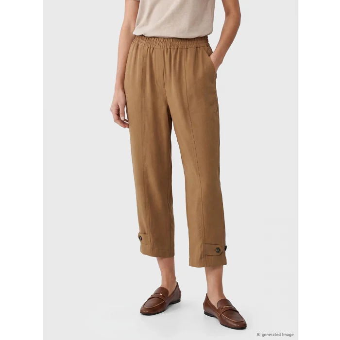 LCWAIKIKI Classic Haki Beli Lastikli Modal Karışımlı Kadın Pantolon