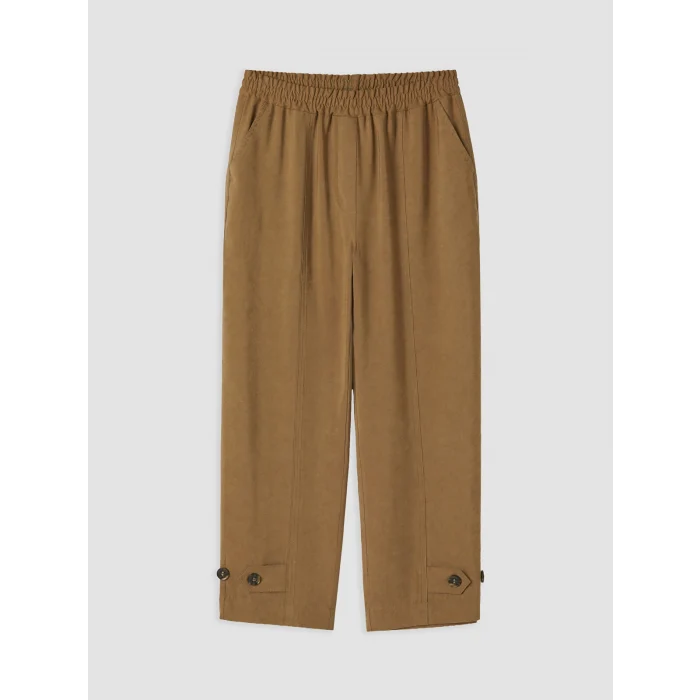 LCWAIKIKI Classic Haki Beli Lastikli Modal Karışımlı Kadın Pantolon
