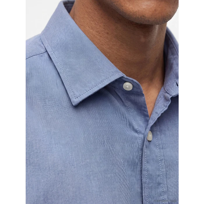 LCW Vision İndigo Regular Fit Keten Karışımlı Erkek Gömlek