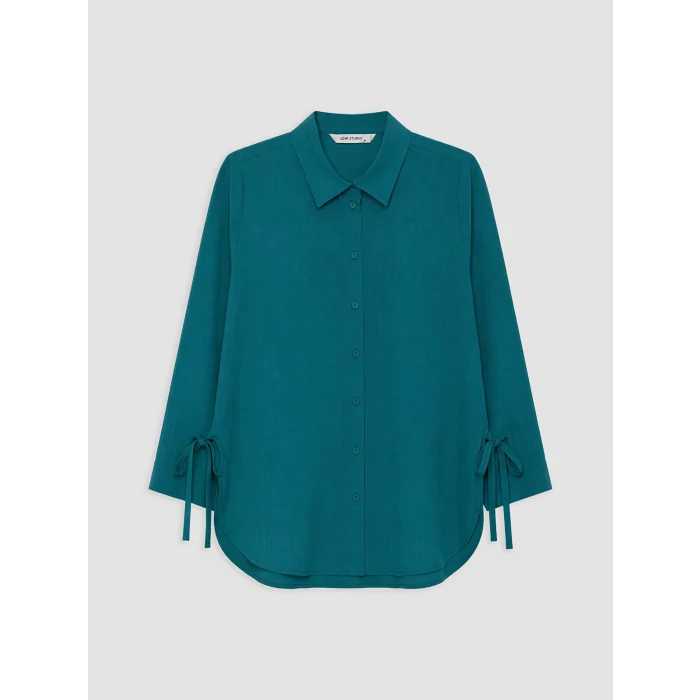 LCWAIKIKI Classic Yeşil Modal Karışımlı Oversize Kadın Gömlek Tunik