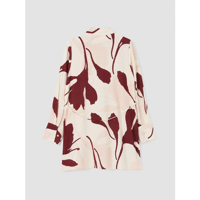 LCW EVERYDAY Bordo Çiçekli Kadın Gömlek Tunik