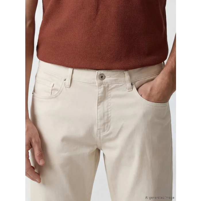 LCWAIKIKI Classic Bej Regular Fit Gabardin Erkek Chino Pantolon