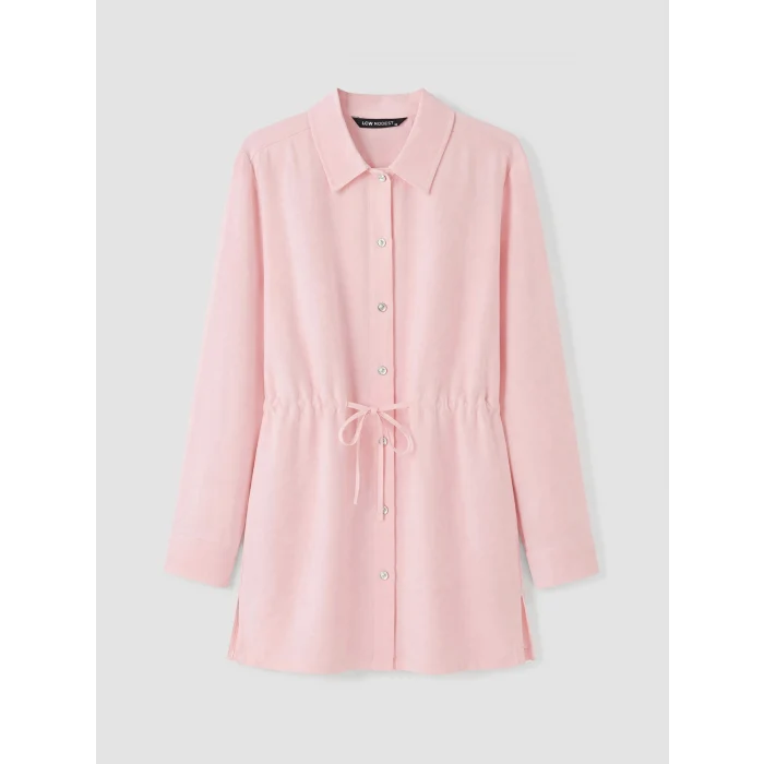 LCW Modest Pembe Beli Bağcıklı Kadın Gömlek Tunik