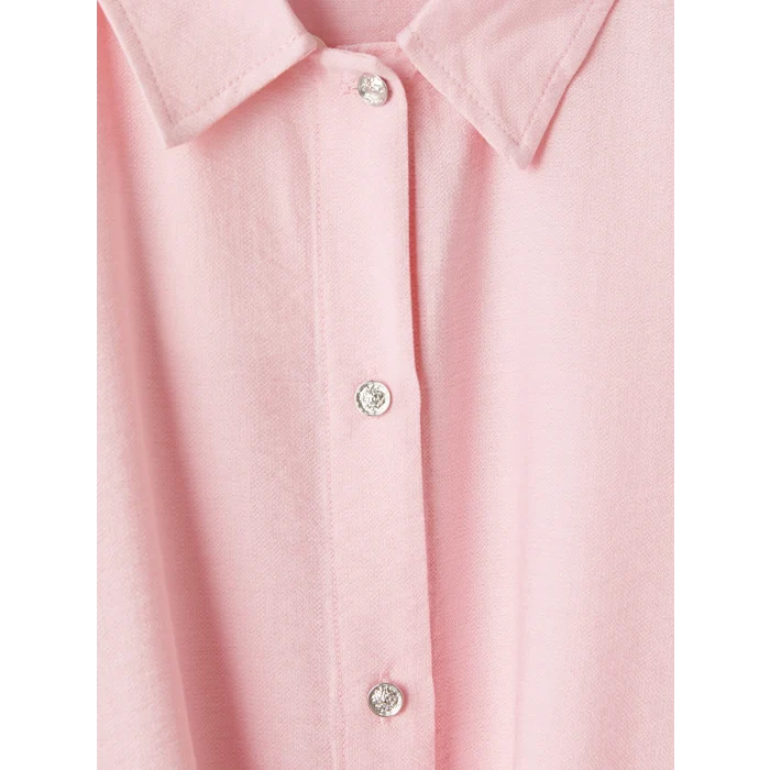 LCW Modest Pembe Beli Bağcıklı Kadın Gömlek Tunik