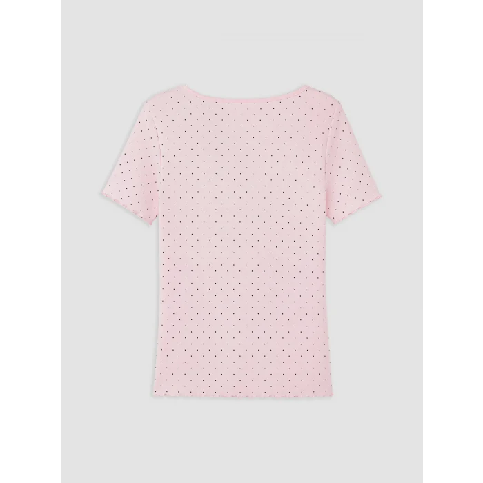 LCW DREAM Pembe V Yaka Puantiyeli Kadın Şortlu Pijama Takımı