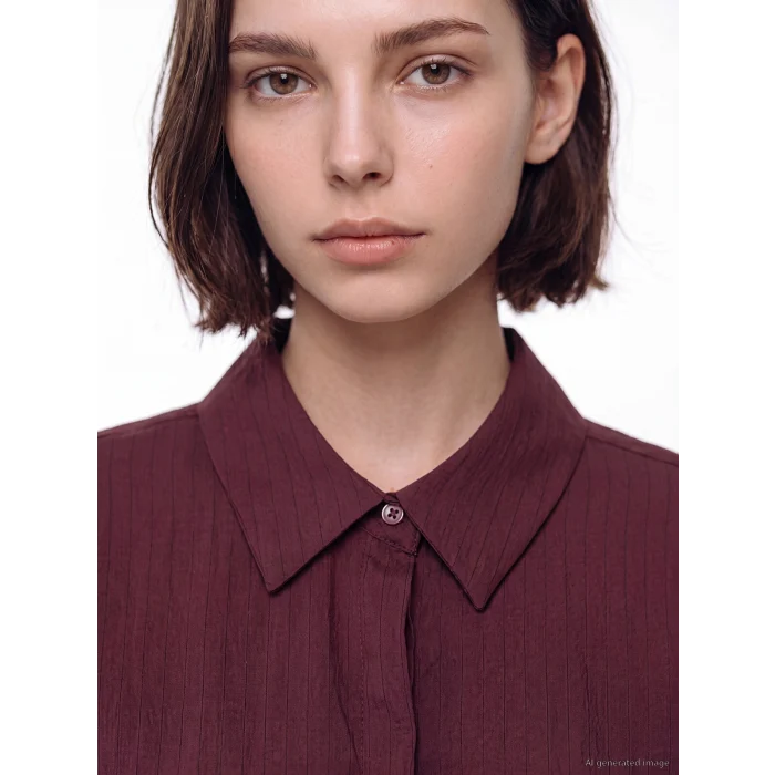 LCW Modest Bordo Modal Karışımlı Kadın Gömlek Tunik