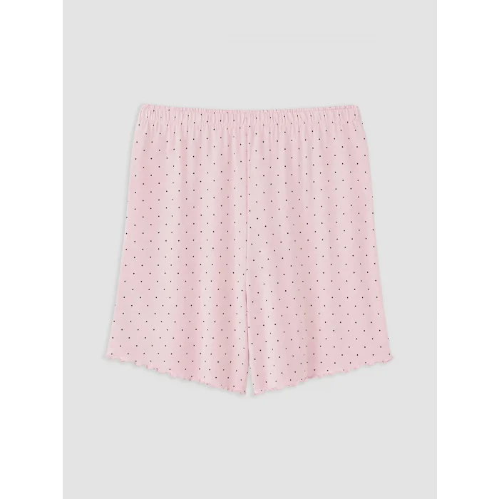 LCW DREAM Pembe V Yaka Puantiyeli Kadın Şortlu Pijama Takımı
