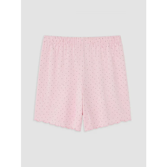 LCW DREAM Pembe V Yaka Puantiyeli Kadın Şortlu Pijama Takımı