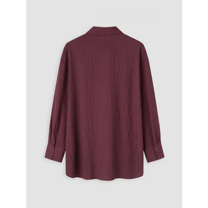 LCW Modest Bordo Modal Karışımlı Kadın Gömlek Tunik