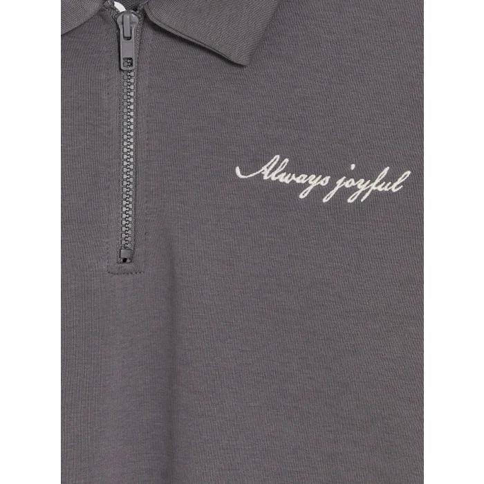 LCW Kids Gri Polo Yaka Erkek Çocuk Sweatshirt