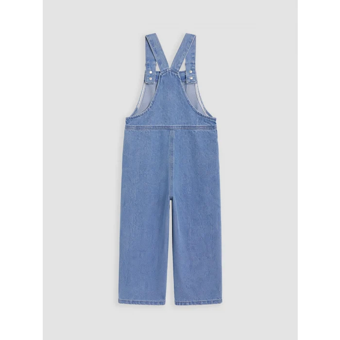 LCW Kids Mavi Nakışlı Kız Çocuk Jean Salopet