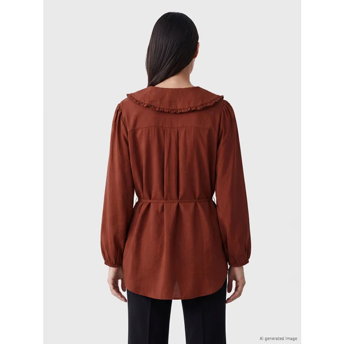 LCW EVERYDAY Bordo Bebe Yaka Bağlamalı Kadın Gömlek Tunik